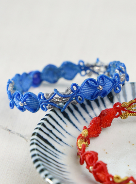 栖石原创初级编绳教程绾心中式风编绳手链饰品手工编绳首饰