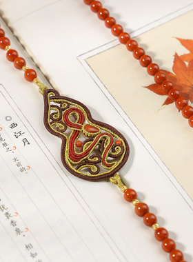 栖石原创中级编绳教程巳蛇献瑞编绳项链葫芦饰品手工编绳首饰