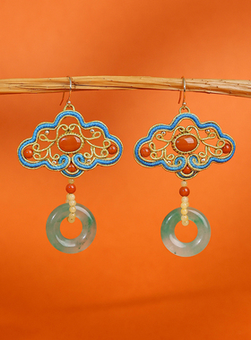 栖石原创中级编绳教程云窗曳影中式风编绳耳环饰品手工编绳首饰