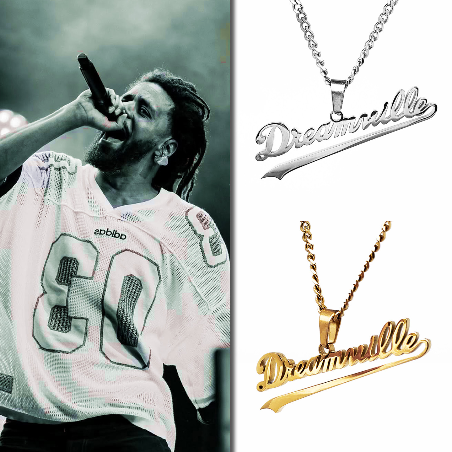 高版本jcole项链科尔古巴链钛钢dreamville嘻哈吊坠饰品说唱Rap潮