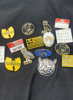 正确版本Drake Jcole ovo Eminem阿姆侃爷金属徽章说唱胸针周边