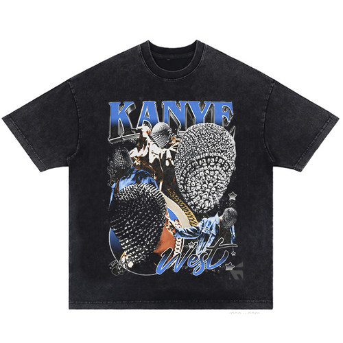 高克重说唱明星kanye tyler jcole270克短袖嘻哈小领口直喷美式潮