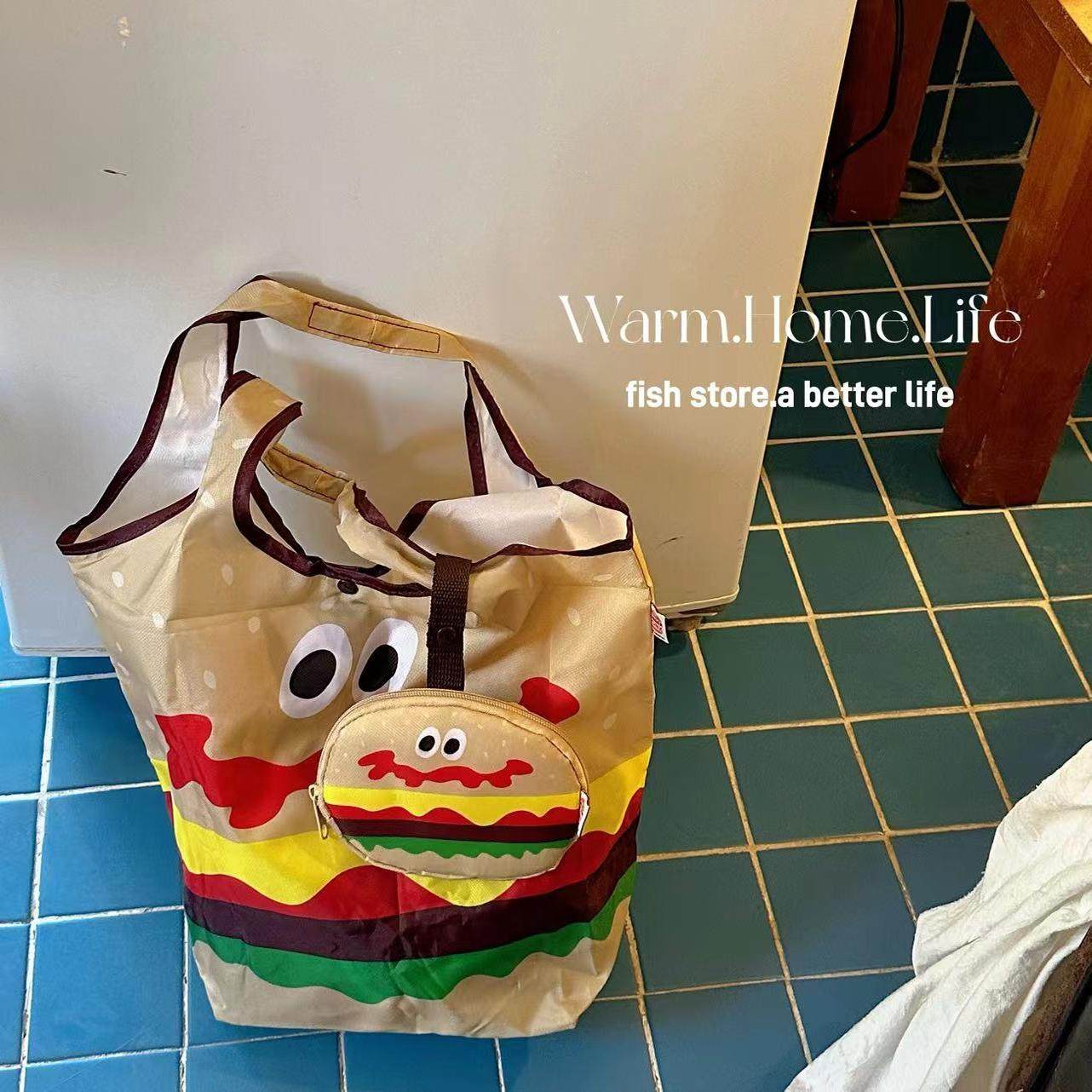 *Fish store*趣味折叠防水购物袋环保袋手拎手提袋便携随身尼龙袋,收纳整理,购物袋/环保袋/帆布袋,淘宝优惠券,粉丝福利购,淘宝优惠卷