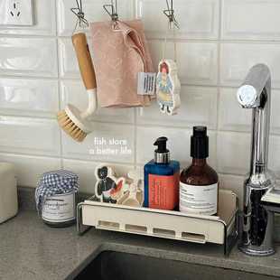 304不锈钢厨房洗碗池台面海绵收纳架可挂抹布置物架 store Fish