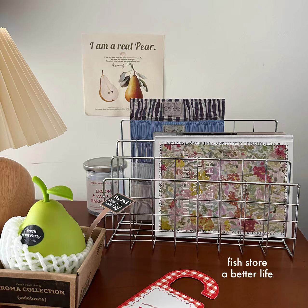 *Fish store*书桌收纳置物架铁艺分隔资料书本整理架三层书架,收纳整理,书桌收纳置物架,淘宝优惠券,粉丝福利购,淘宝优惠卷