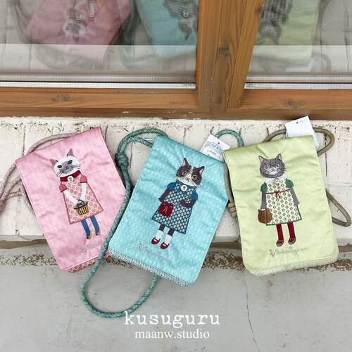 kusuguru刺绣猫咪蜜豆公主斜挎包