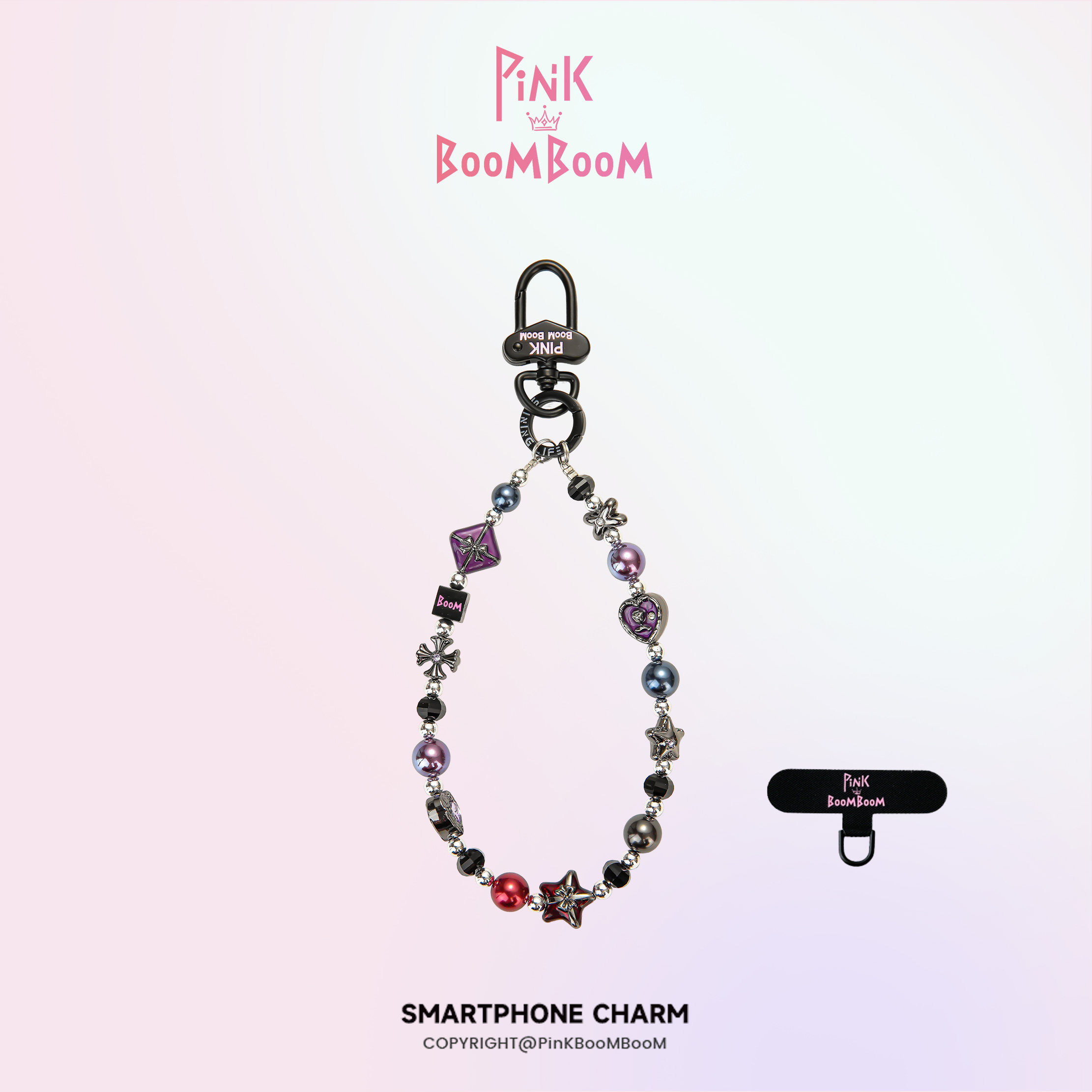 Pinkboom原创新款手机链暗黑串珠手机挂件钥匙扣挂饰手腕挂绳高端,3C数码配件,手机挂件/手机链,淘宝优惠券,粉丝福利购,淘宝优惠卷