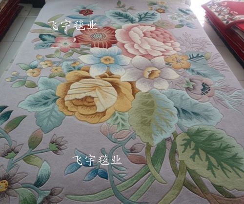飞宇 现代家居中式纯羊毛地毯炕毯加厚客厅茶几卧室书房地毯定制 - 封面