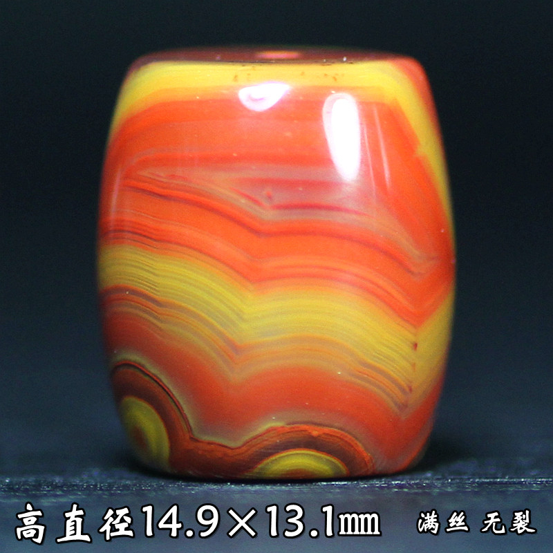 天然北票战国红玛瑙艳红黄老料满缠丝勒子桶珠鼓珠锁骨链珠转运珠
