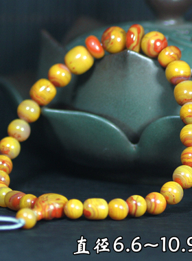 北票战国红鸡油黄手链手持手钏