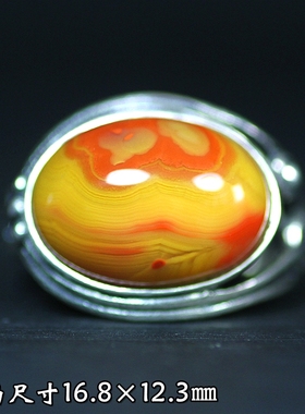 北票战国红鸡油黄银戒指指环女款