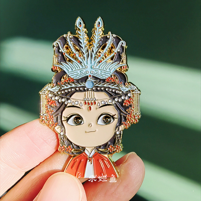 Q版红楼梦人物文创周边金属徽章冰箱贴黛玉宝钗凤姐胸针