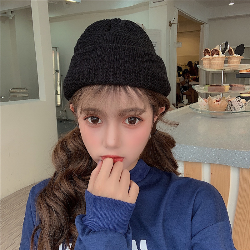 Solid color wool hat on sale