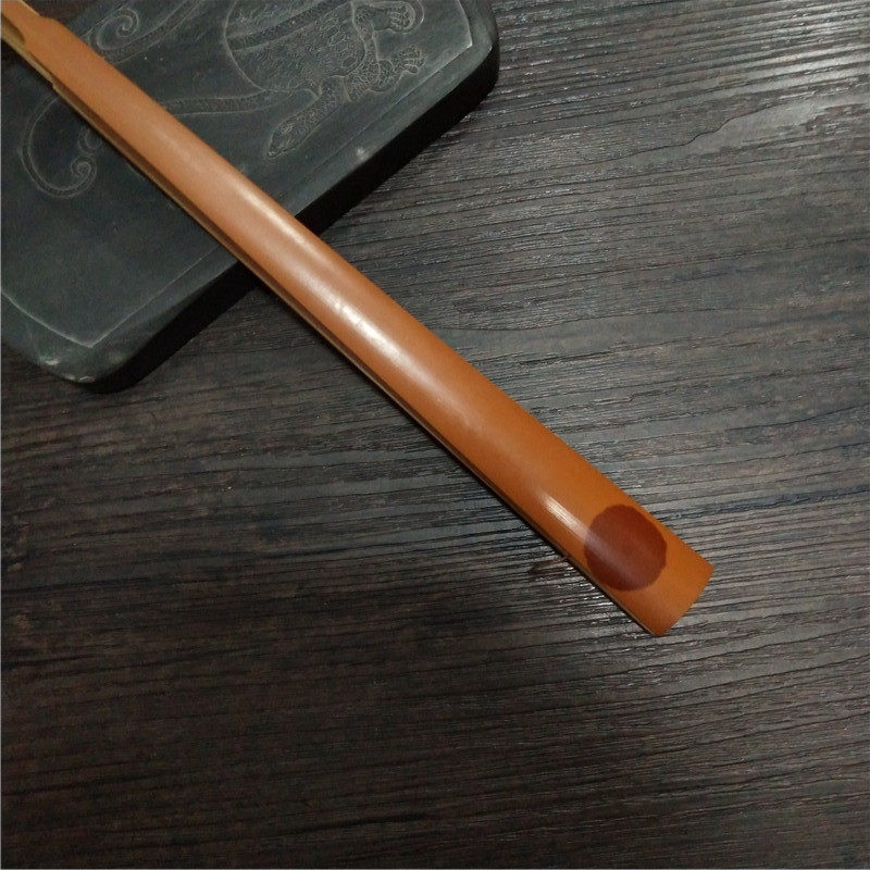 浙派制扇艺人制作9.5寸老料箭竹烫红湘妃一点红文玩折扇鸿运当头