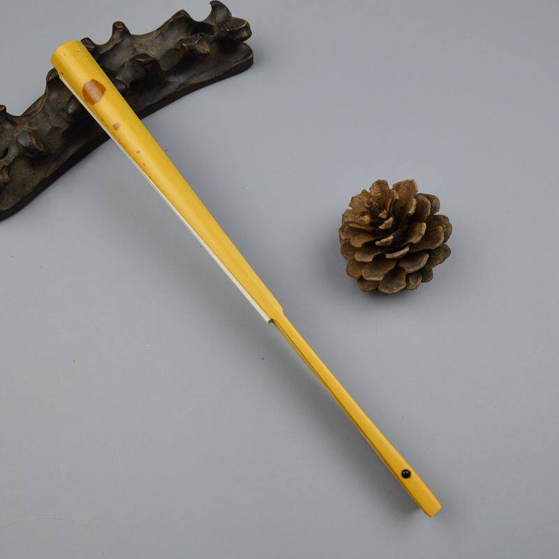 浙派老艺人制作天然斑竹福建红湘妃扇骨八寸女士秋扇蜡底红花