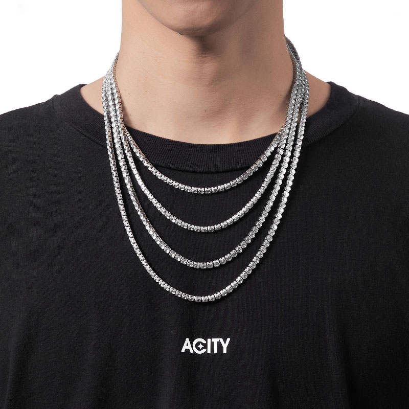 锆石欧美四爪闪钻项链