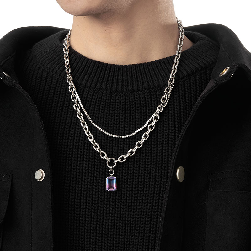 ACITY喜城渐变色宝石项链不掉色