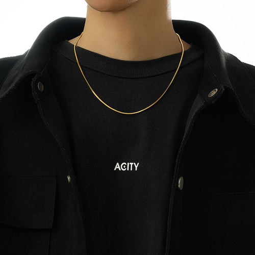 ACITY喜城金色细蛇骨项链不掉色