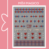 饰饰品MN351 茉季 菱形格爱心立体浮雕美甲贴纸防水指甲贴装 MN353