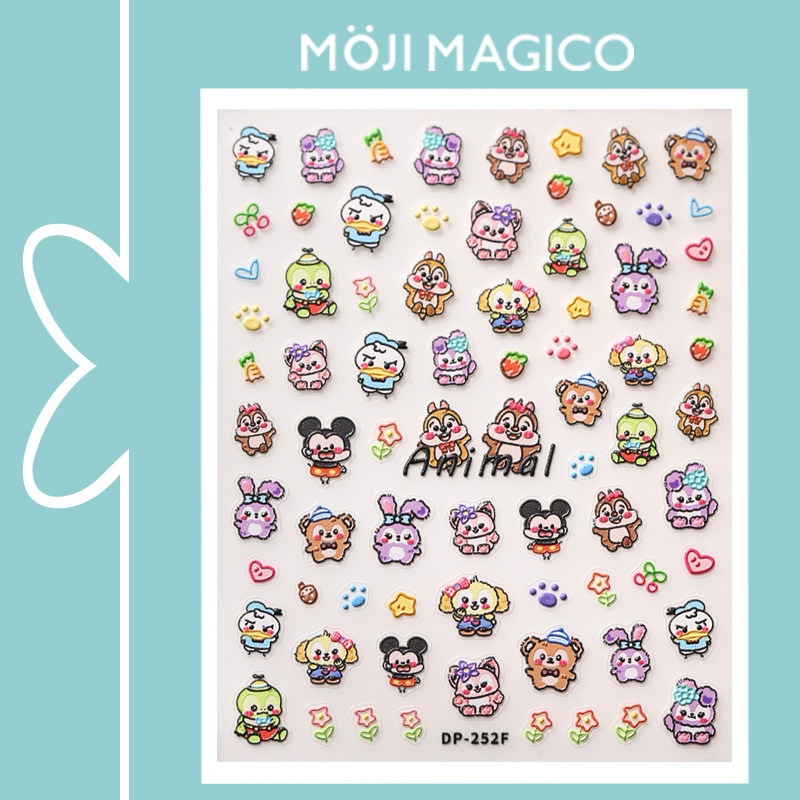 茉季中国美甲贴纸立体浮雕效果