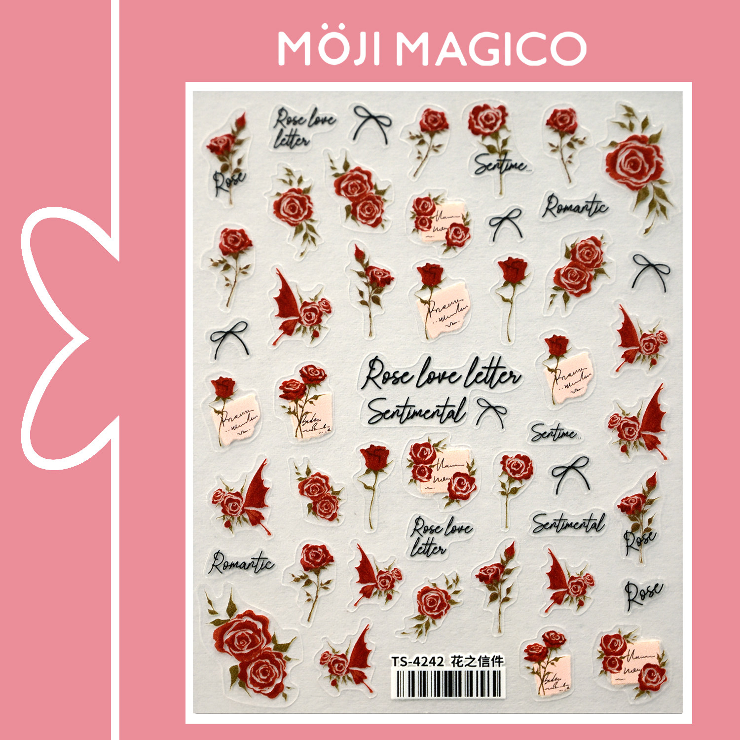 茉季玫瑰书信平面薄韧美甲贴纸防水指甲贴装饰贴花饰品4242,彩妆/香水/美妆工具,美甲工具,淘宝优惠券,粉丝福利购,淘宝优惠卷