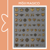 茉季 立体浮雕烫金爱心星星蝴蝶结美甲贴纸防水指甲贴装 饰饰品M154