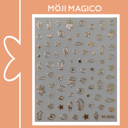 茉季中国美甲贴纸烫金银镭射