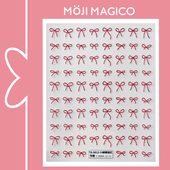 茉季 玫红小蝴蝶结立体浮雕美甲贴纸防水指甲贴装 饰贴花饰品3613