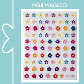 茉季 可爱果冻星星爱心小花立体浮雕美甲贴纸防水指甲贴M073 080