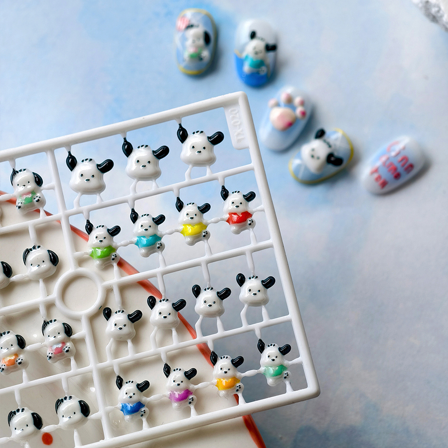 茉季新品精雕树脂可爱卡通美甲大耳朵狗狗小熊立体指甲饰品TX044