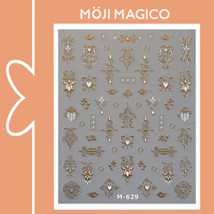 茉季 饰贴花饰品M629 中国风烫金花纹美甲贴纸防水指甲贴装