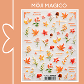 茉季 秋日枫叶花朵平面美甲贴纸防水指甲贴装 饰贴花饰品4252