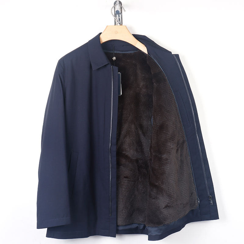 金利来男装 冬季兔毛内胆翻领棉服保暖外套新款MNS22241701-95
