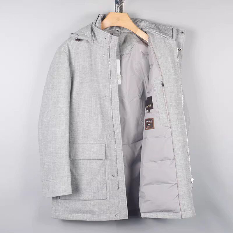 金利来男装 2024冬季新款白鹅绒纯羊毛羽绒服外套MDSG95914020-38
