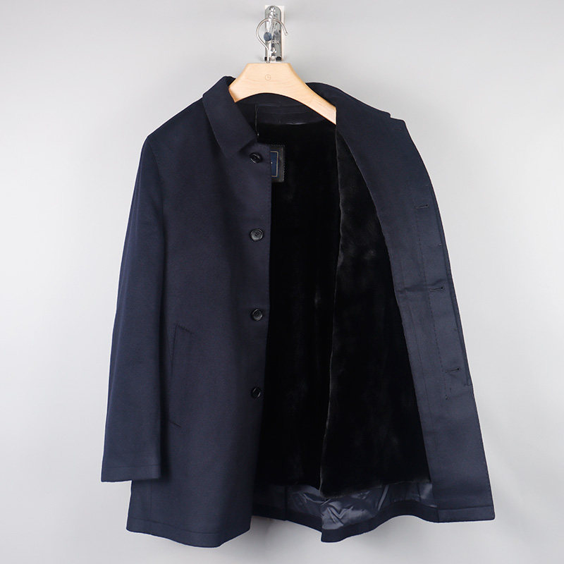金利来男装外套 纯羊绒大衣水貂毛皮加厚尼克服MNSFB9914155-95