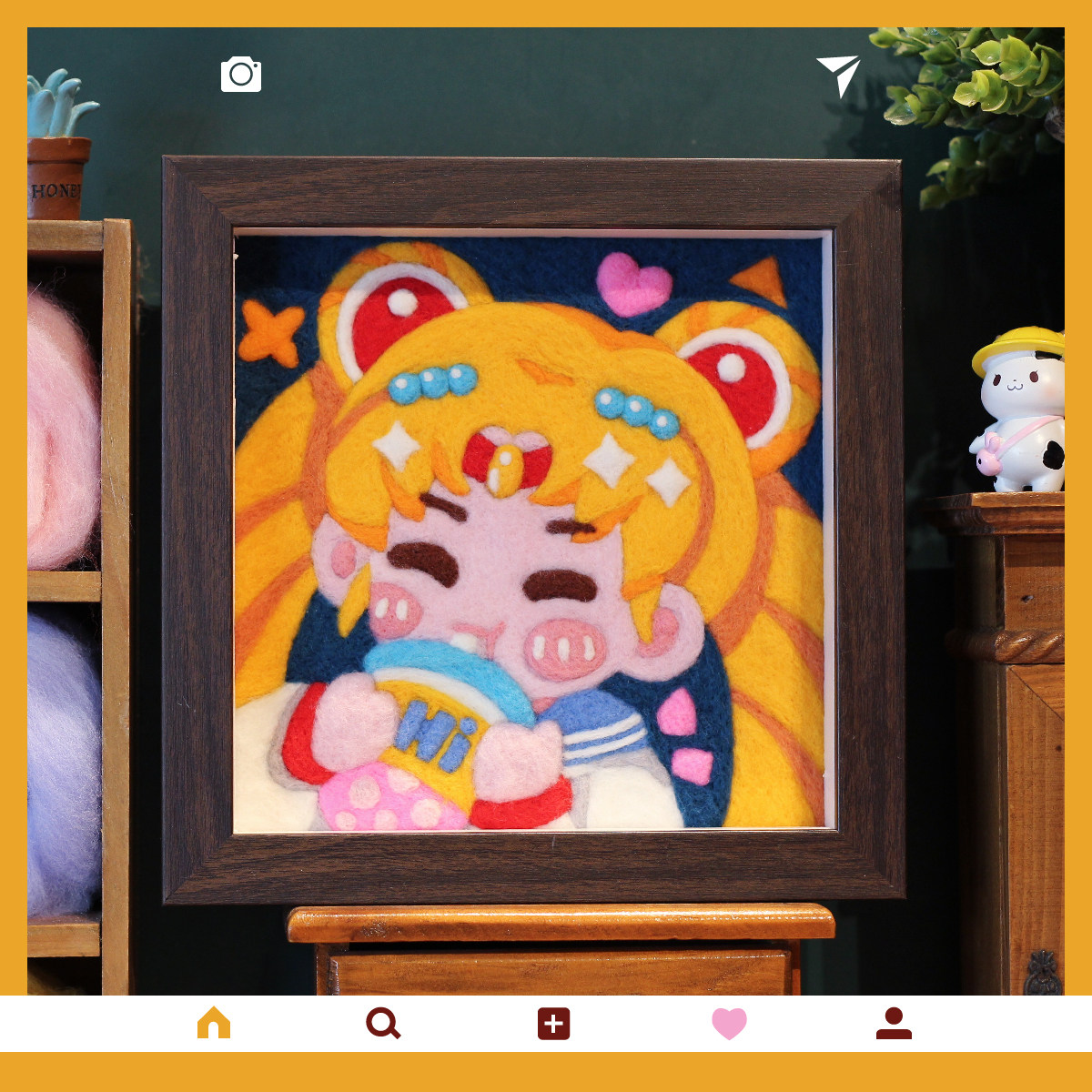 元气美少女diy羊毛毡画戳戳乐装饰画手工材料包走心生日礼物治愈