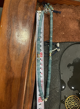 海蓝宝直切双圈手串复古高颜值念珠海蓝宝108颗佛珠卡子送礼物