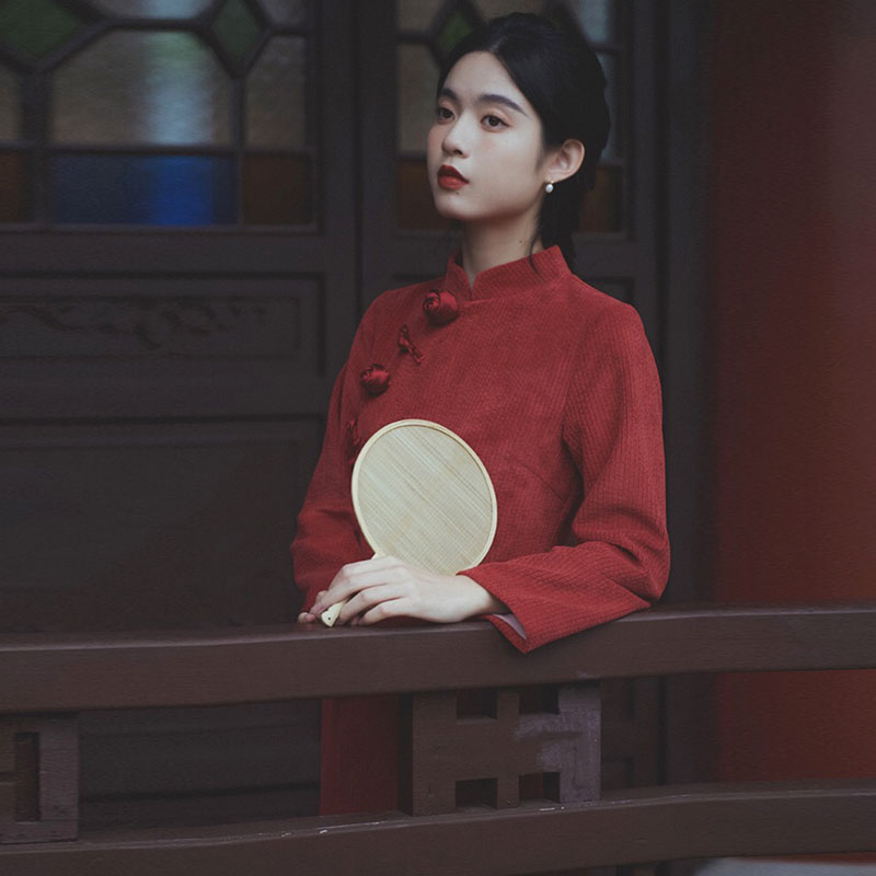 民国风日常旗袍茶服喜庆复古秋冬