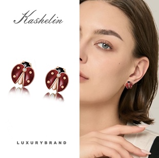 OF英【高定限量】KS设计师款甲壳虫耳钉~8883【春节/平安/礼盒】