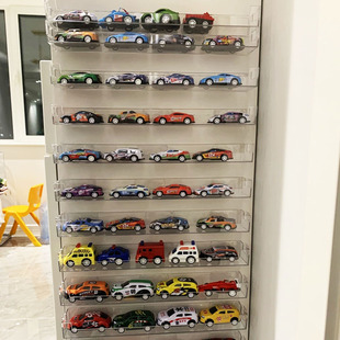 玩具车透明壁挂置物架风火轮合金车模儿童小汽车手办摆件展示架子