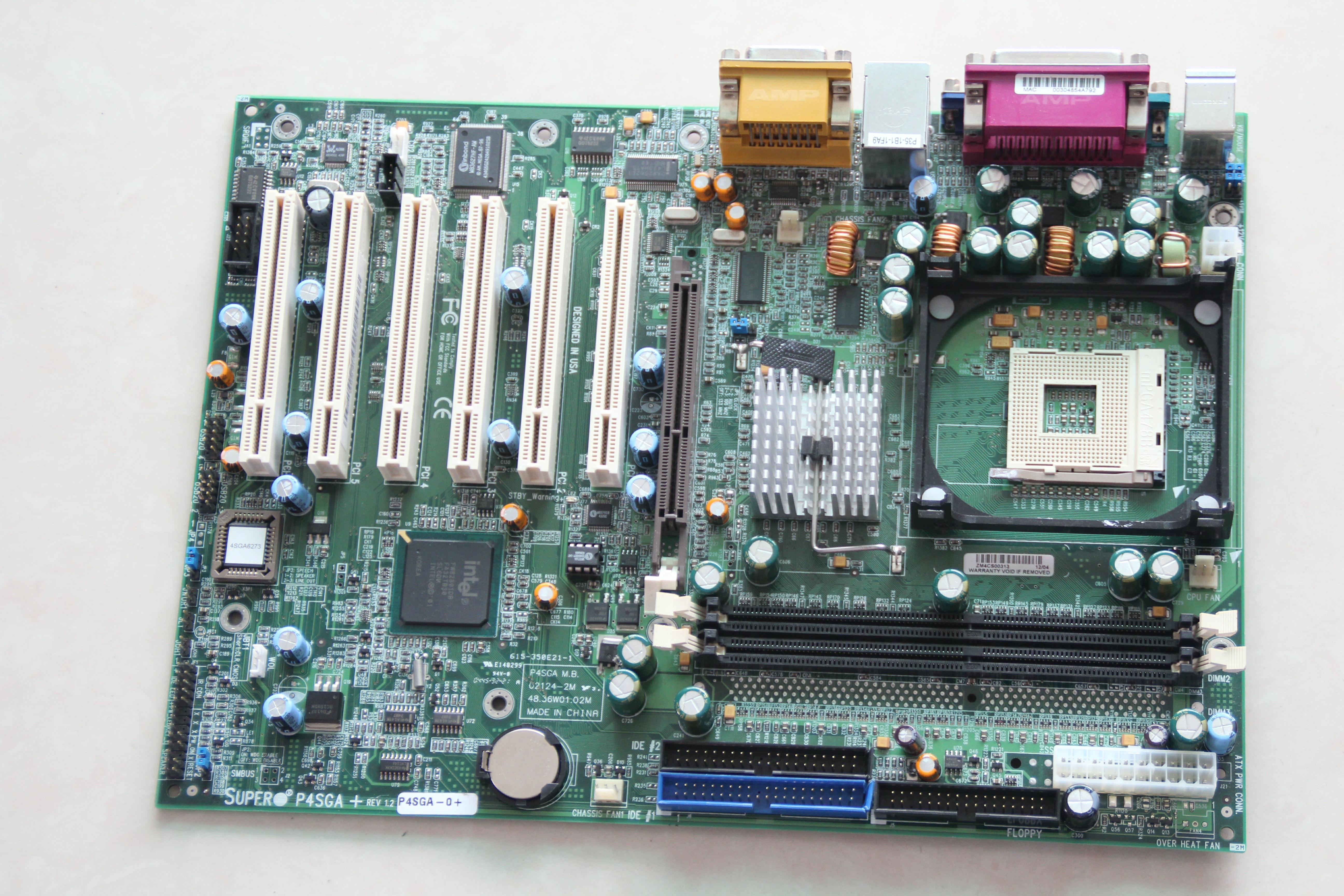 SUPER超微 P4SGA+ REV 1.2 工控机工作站主板 845主板 6个pci