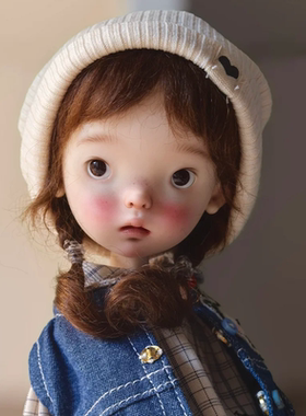 bjd娃娃bjd6分特体蓝豆豆呆萌小布sd娃娃bjd素体树脂裸娃化妆礼物