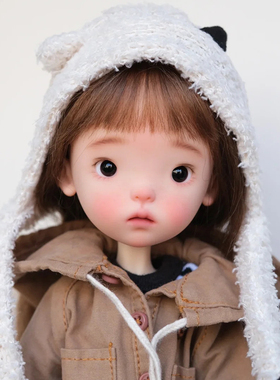 bjd娃娃6分 特体 蓝豆豆呆萌小布sd娃娃bjd素体树脂裸娃化妆 礼物