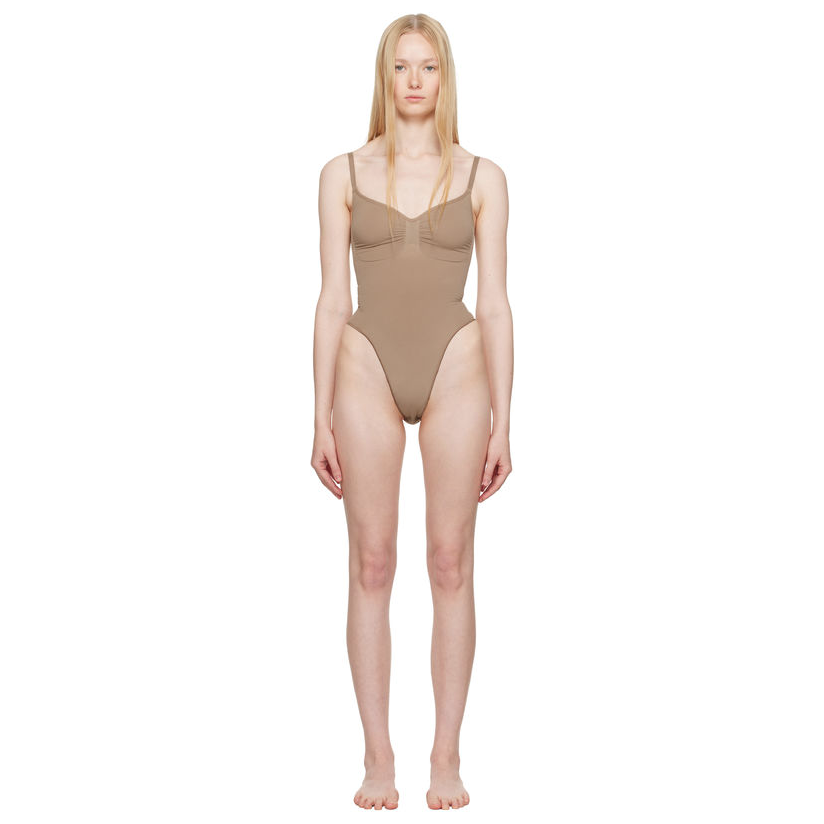 SKIMS 灰褐色 Seamless Sculpt Thong 连体衣女