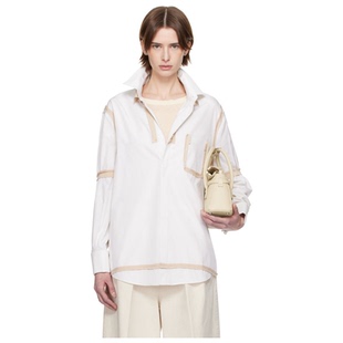 衬衫 Contrast Trim 情 女公主百搭时尚 Margiela Maison 灰白色