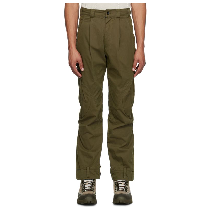 hyein seo 绿色褶裥工装裤女 男