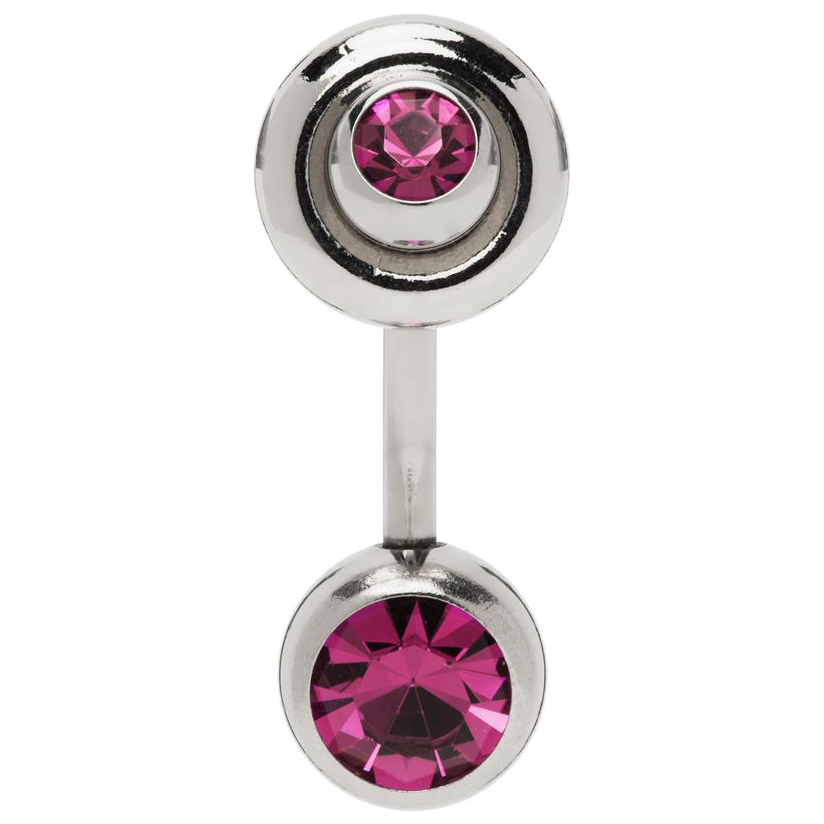 justine clenquet 单只银色  粉色 mindy 耳钉女