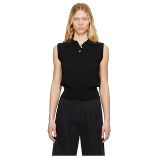 Knit 百搭休闲 Written 女罩衫 Nothing 衫 Sleeveless 黑色 Polo