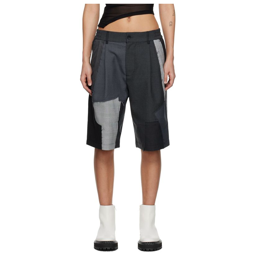 feng chen wang 灰色 patchwork 短裤女