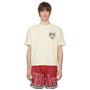 rhude 灰白色 Card 體恤休閑 恤男透氣寬松新款